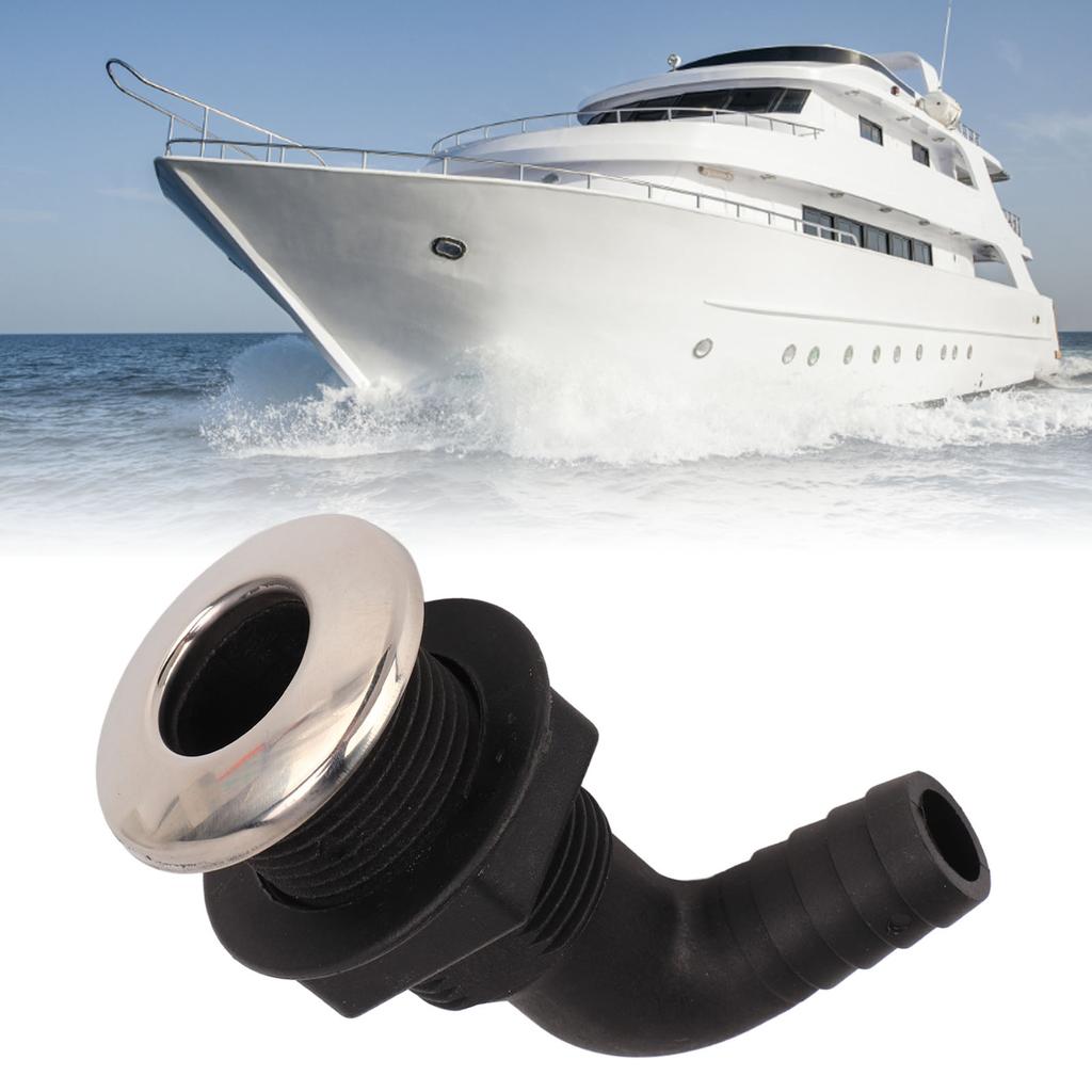 3/4in Marine Elbow Outlet Nylon Hull Hose Connector Marine Hardware Accessories Black