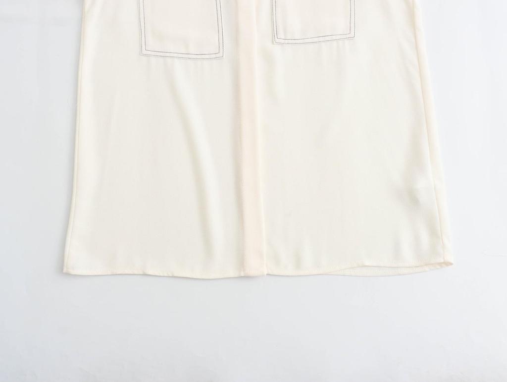 2025 Spring European & American Style Women's Color Block Topstitched Shirt