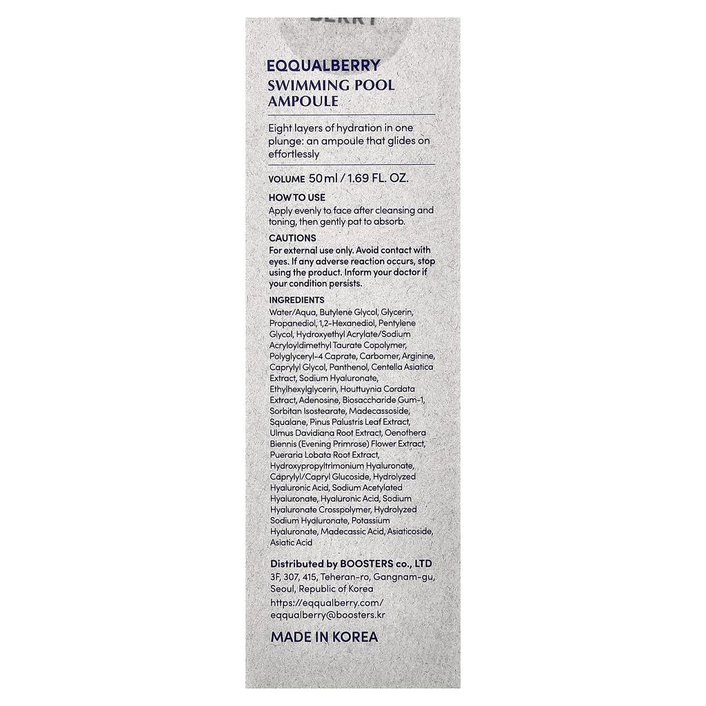 EQQUALBERRY, Swimming Pool Ampoule, 50ml (1.69 fl oz)