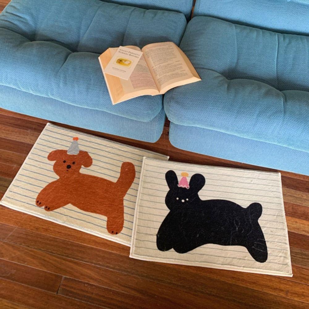 

Absorbent Dog Pattern Floor Mat Non-Slip Floor Rugs Plush Floor Carpet Home Decoration коричневий