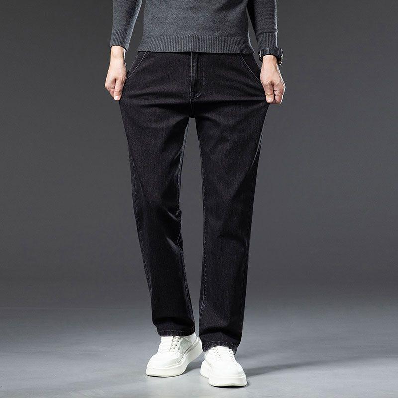 

Men s Loose Straight-Leg Elastic Jeans for Autumn/Winter 2025 - Casual Business Pants 40 [Waist 30 inches]