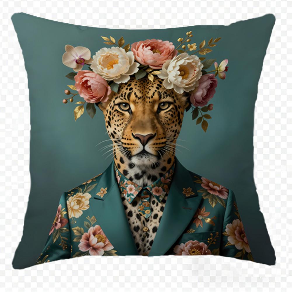 LeopardPrinted Doublesided Printed Pillow Cover Short Plush Suitable Living Rooms Bedrooms Sofas Throw Cushion Cover