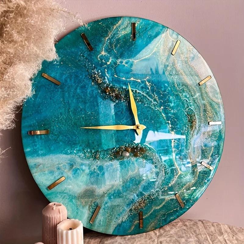 Large Clock Resin Mold,Round Clock Silicone Mold Wall Hanging Clock Epoxy Mold with Pointer for DIY Crafts Jewelry Making Resin