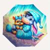 Eeyore Fully Automatic Themed Umbrella - 8 Ribs Durable Iron Frame, Tri-fold Compact Design, Perfect As a Gift, Travel Umbrella, Unisex, Com