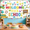 QZBBJ207-218 Classroom Welcome Banner Back To School Decorations - Motivational Background Banner for  Bulletin Board Wall Decor