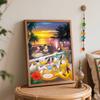 Disney Mickey Mouse Donald Duck Sunset Beach Party Oil Painting Kit Home Decor Gift