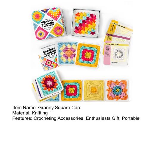 1 Set Granny Square Card Deck DIY Crochet Pattern Card Handmade Knitting Square Pattern Beginner Crocheting Accessories Enthusiasts Gift