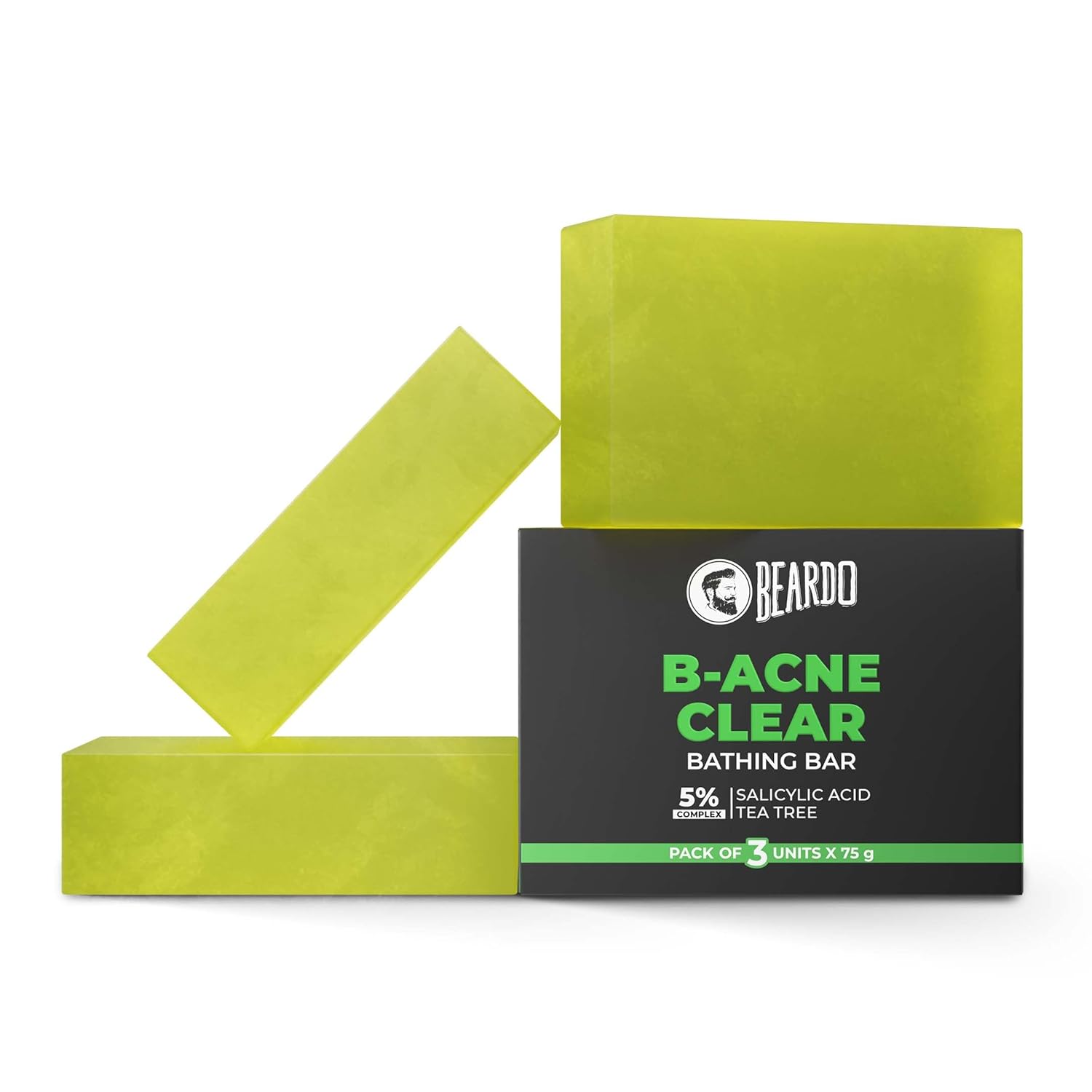 

Beardo B Acne Clear Soap For Men 75 g X Pack Of 3 Body Cleansing Bar For Clear Smooth Skin Daily Use All Skin Types