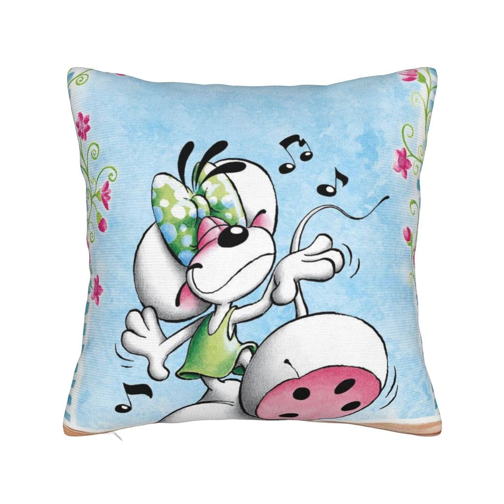 Diddl and Diddlina Pillow Cover Square Pillow Case Cushion Cover Kawaii Graphic Pillowcases For Office Car Home Decorative