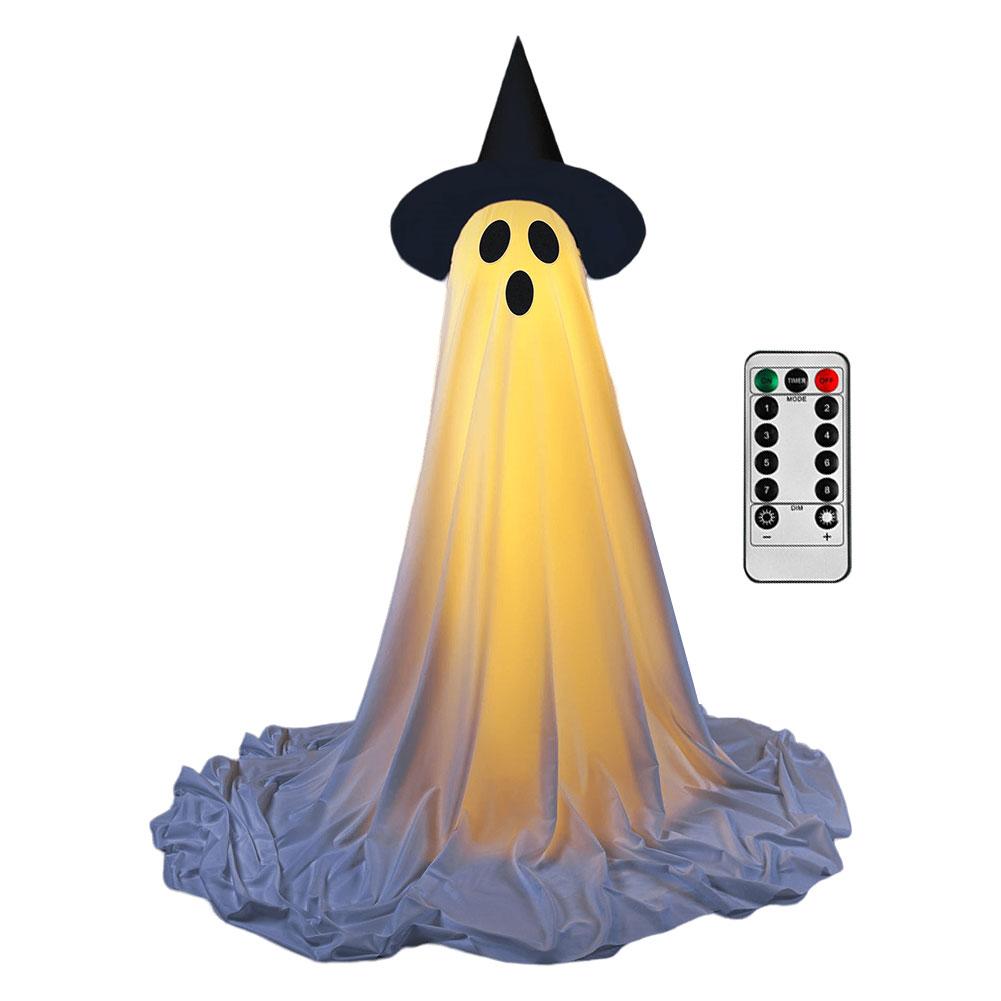 Lighted Spooky Ghost Decor Halloween Decorations Outdoor with String Lights Scary Standing Ghosts Decor for Front Porch Yard