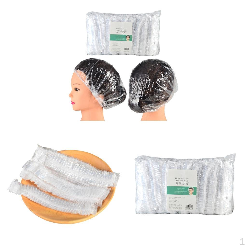 

200Pcs Plastic Disposable Shower Cap Waterproof Hair For Salon