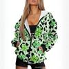Vintage Ethnic 3D Printed Zip Up Hoodie Loose Fit Horse Geometric Graphic Sweatshirt Women