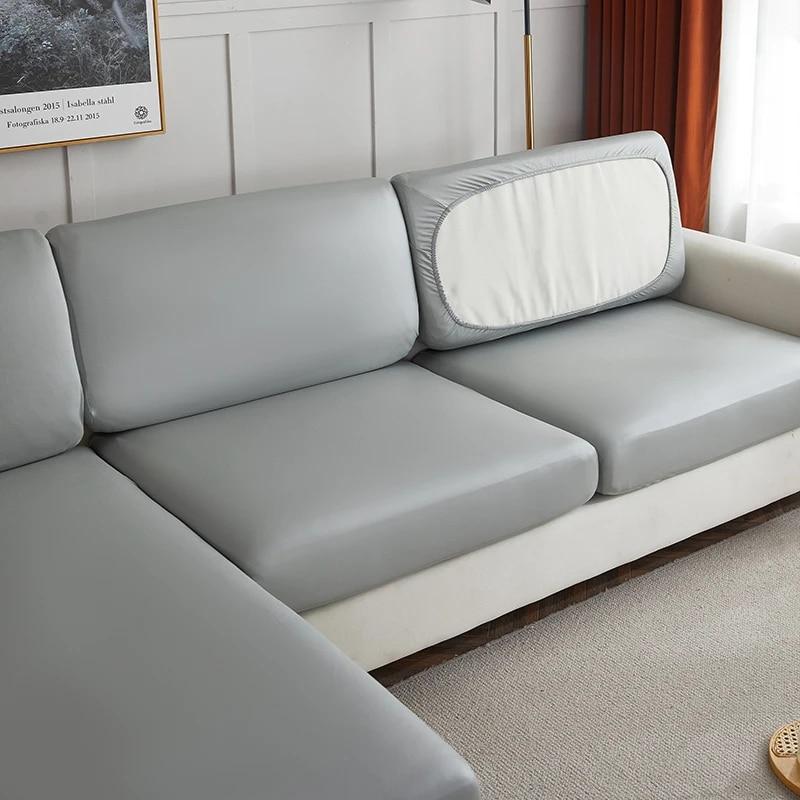 Husă de pernă pentru canapea, din piele PU, elastică, impermeabilă