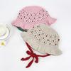 Women's Ribbon Bow Frill Knitted Handmade Hat
