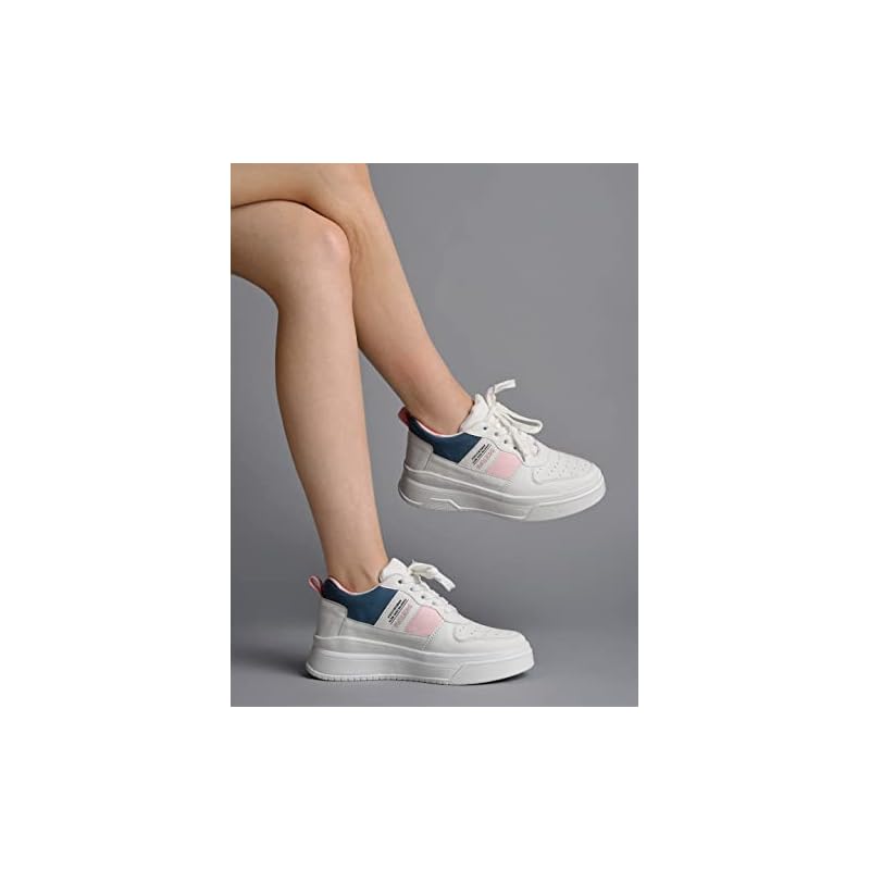 Shoetopia Girls Force White Sneaker - 4 Uk (Girls-Force-White) 4 UK белый