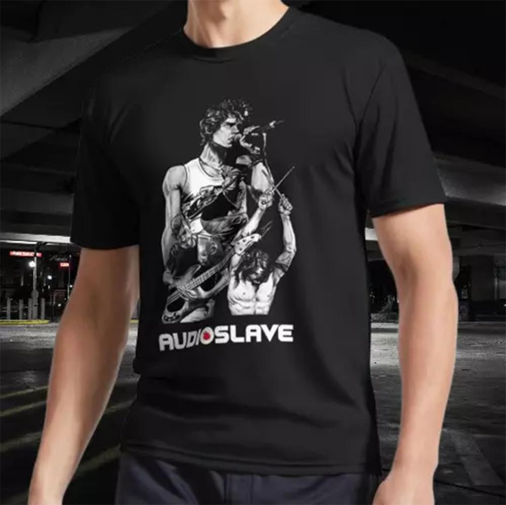 Hot Audioslave band logo T Shirt Black Mens Size S5XL Cotton 24COS4 Unisex T-Shirt L