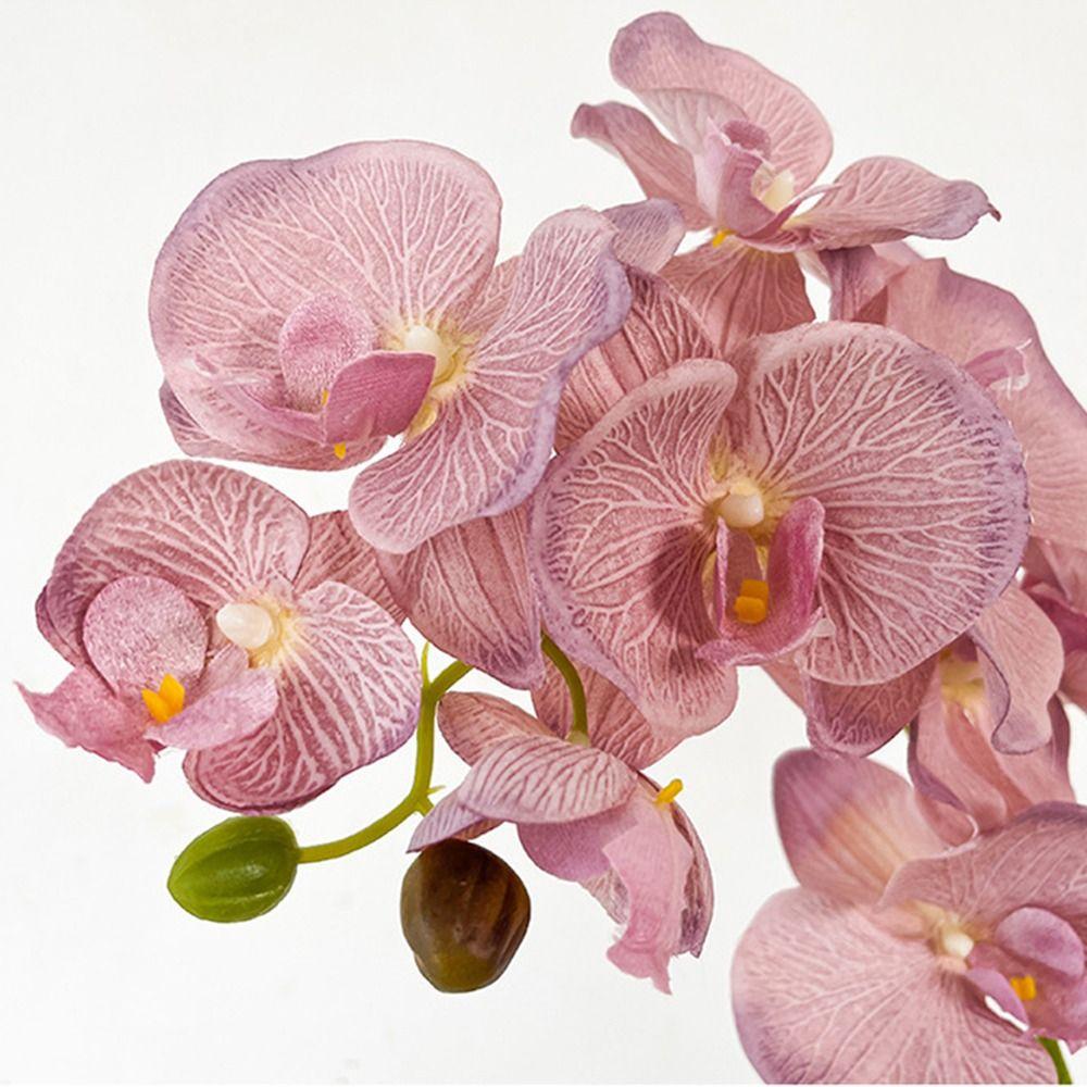10 hlav Umělá Motýlí Orchidej Real Touch Vícebarevná Falešná Phalaenopsis Vnitřní Výstelka z Železného Drátu 98cm Hedvábná Květina Domácí Dekor