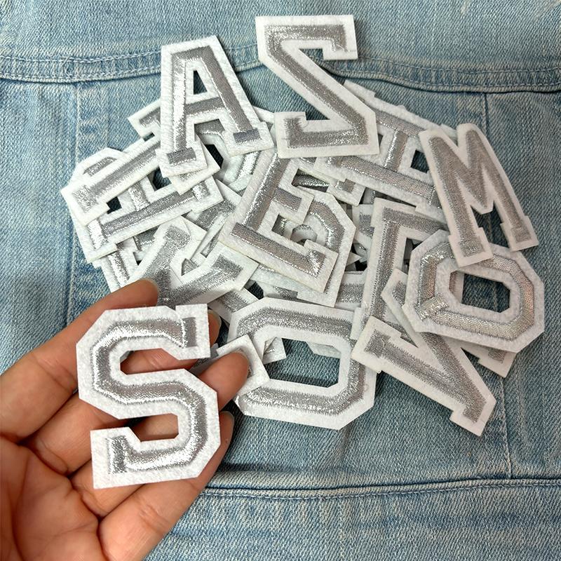 26pcs A -Z English Letter Embroidered Patches Jersey Uniform Hats Jeans Embroidery Diy Iron On Patches For Clothing Sew Stickers 
