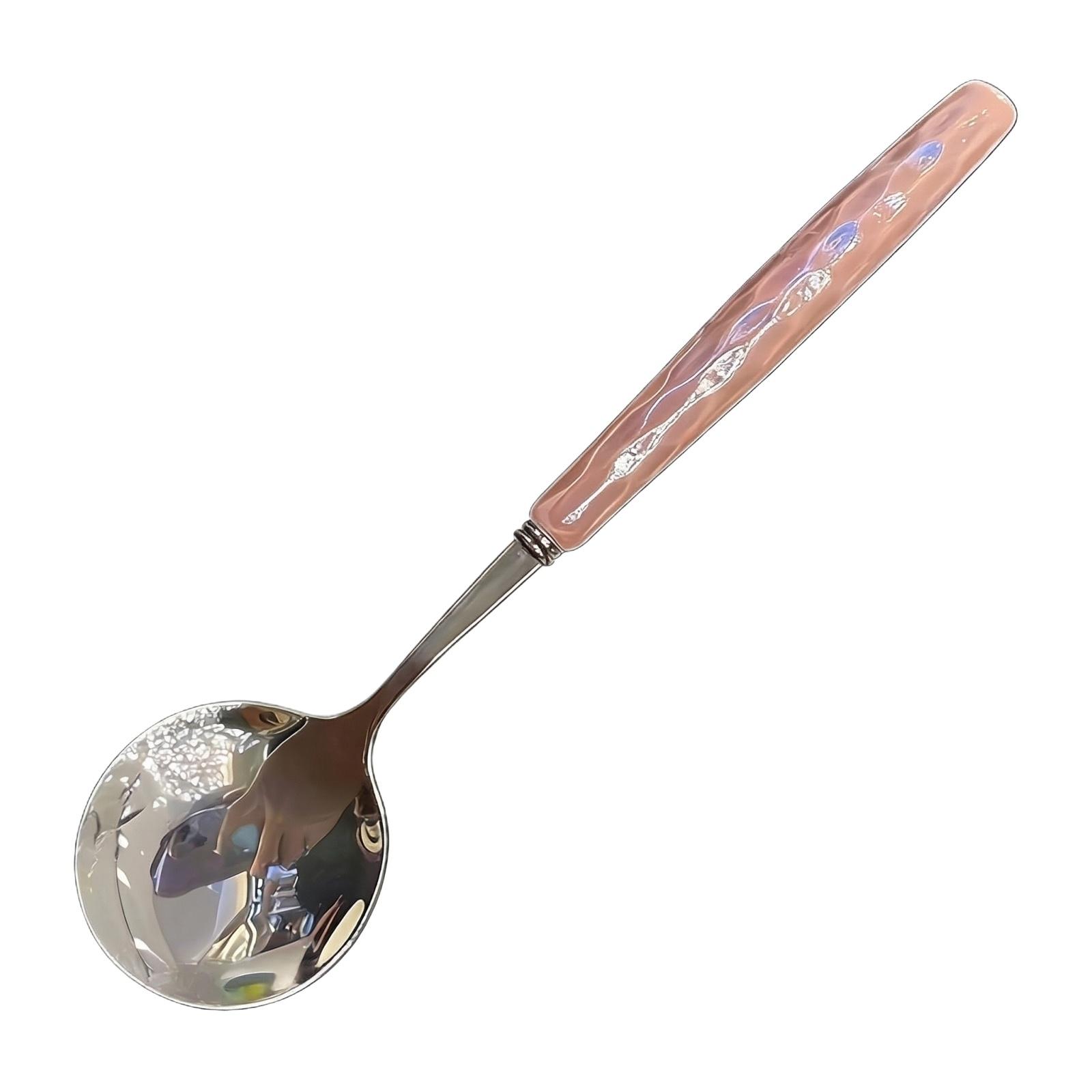 Stainless Steel Spoon Yogurt Spoon Household Exquisite Dining Spoon One Size розовый