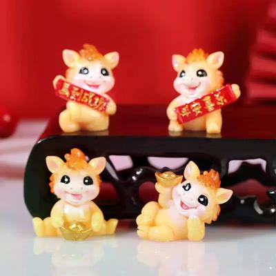 1/2Pcs Lifelike Zodiac Horse Mascot Ornament Resin 2026 Horse Year Figurines Decorative Chinese Miniature Horse Figures