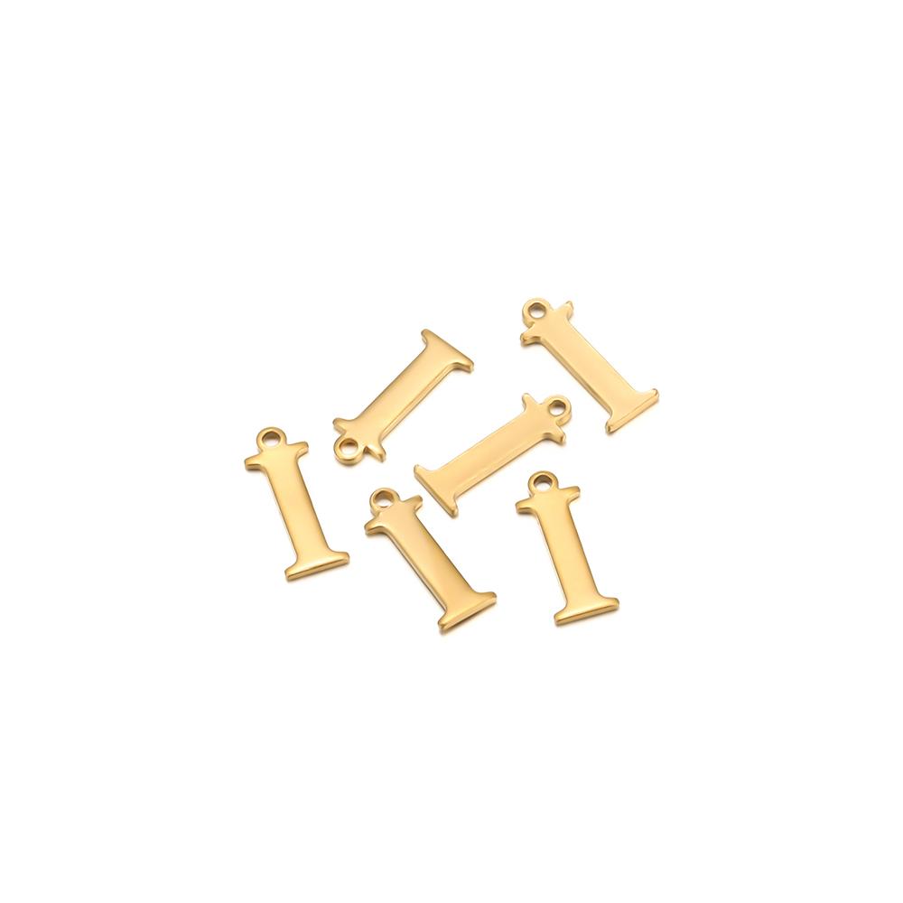 30pcs Stainless Steel Gold Color 26 Letter Pendant Alphabet Charms Necklace Pendant Bracelet Making Earring Findings DIY Jewelry