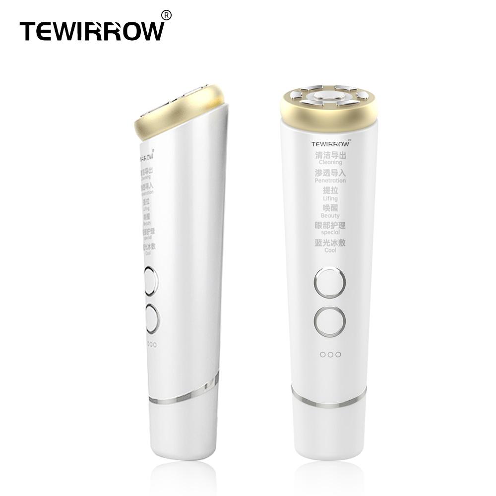 TEWIRROW Skin Lifting Firming Machine Radio Frequency Skincare Tools Wrinkle and Acne Removal EMS Anti-Aging Beauty Instrument