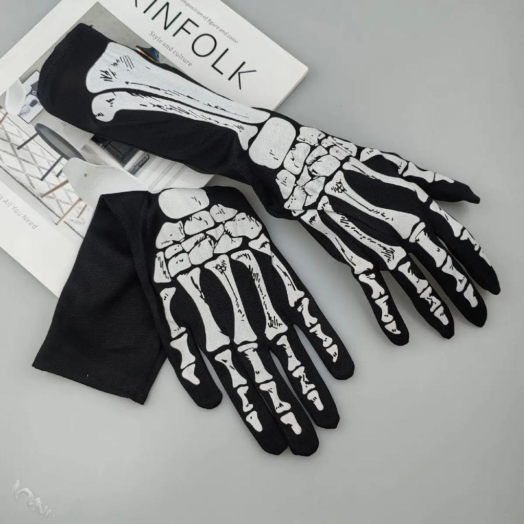 Halloween Skeleton Gloves Trick Dark Wind Convex Gloves Skeleton Ghost Festival Costume