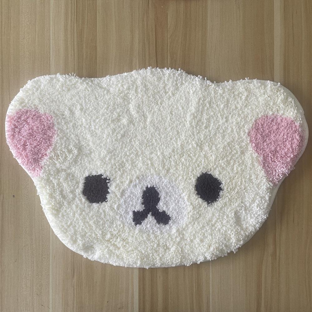 

Cartoon Rilakkumas Turftd Rug Kawaii Korilakkuma Bear Floor Mat Bedroom Chair Bedside Lounge Rug Bathroom Doormat Home Decor 40x60cm бежевый
