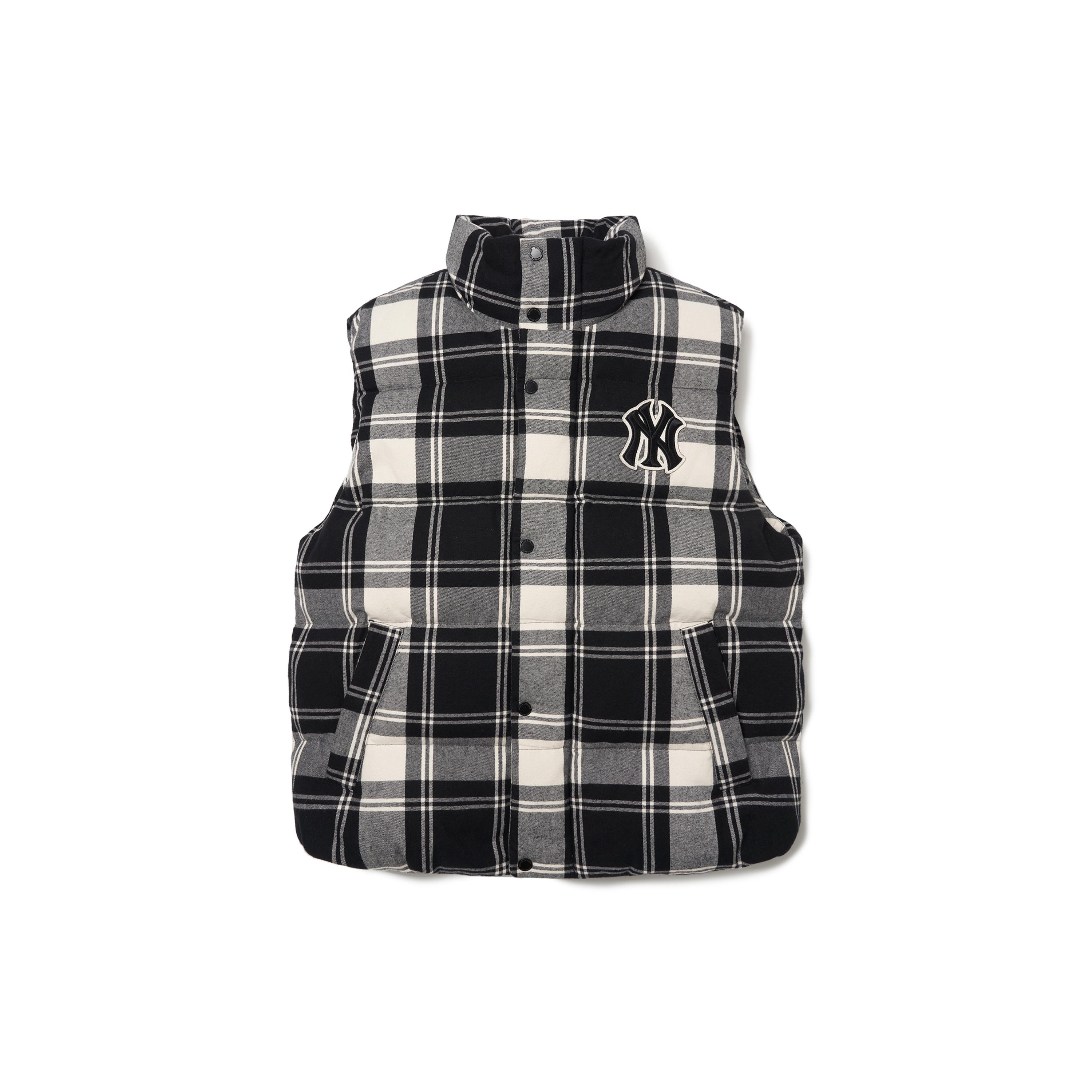 MLB Down Vests Unisex Plaid Stand Collar Thickened Other 3ADVP0116-50CRS XS