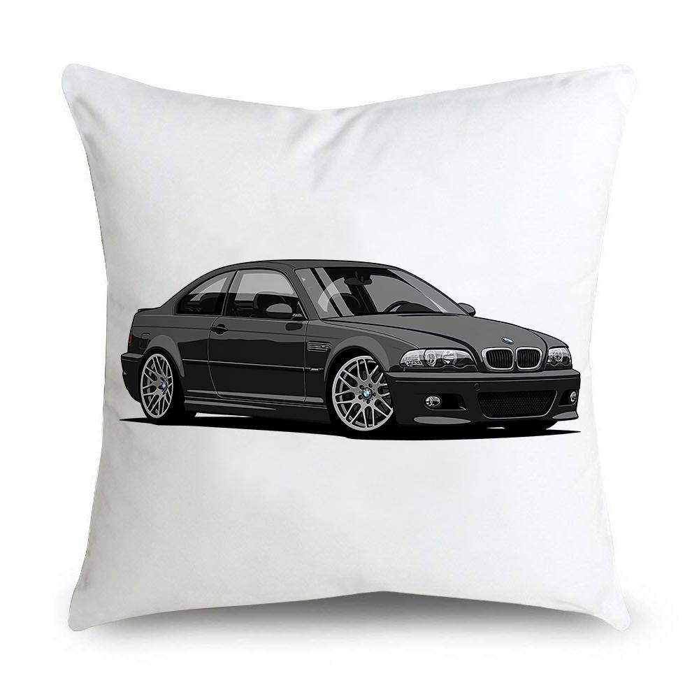 Car Pattern Printing Simple Pillowcase Classic Peach Skin Cushion Cover Pillowcase Home Sofa Car Seat Decoration Pillowcase