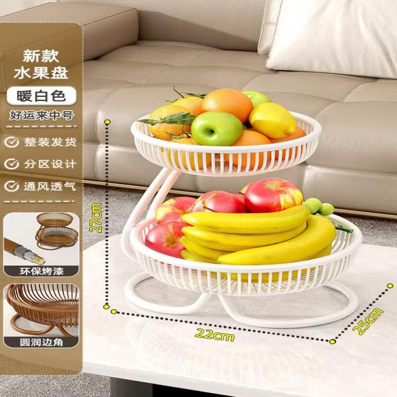 Minimalist Melamine Fruit & Snack Display Basket