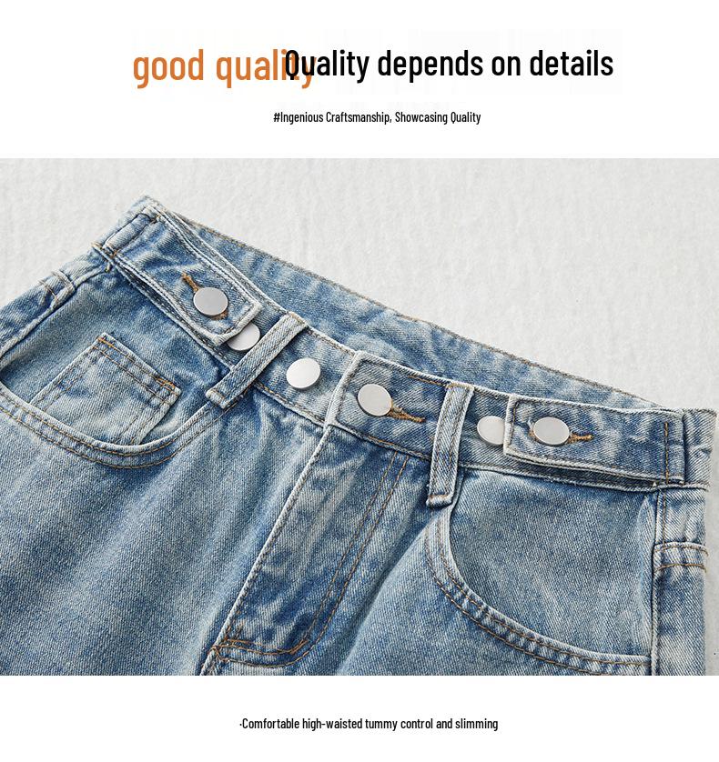 Damen 2023 High-Waist Loose Straight-Leg Jeans - Sommer Schlankmachender Wide-Leg Stil