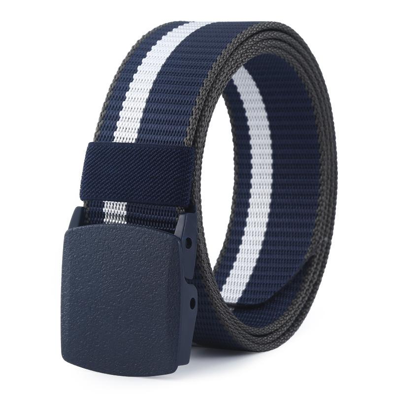 

Ремень унисекс холщовый ремень цветной нейлоновый плетеный ремень для улицы с пластиковой пряжкой без использования железа повседневный ремень для брюк 120cm