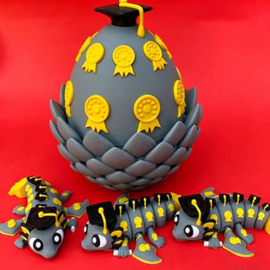 Sports Ball Dragon Egg Toy with Articulated Dragon Inside 3D Printed Baseball Football Basketball Volleyball Bowling Egg Dragon Fidget Toy