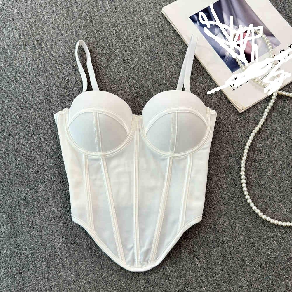 Summer Tight Ladies Trendy Stylish Bustier Basic Vintage Mesh Corset Bra Vest
