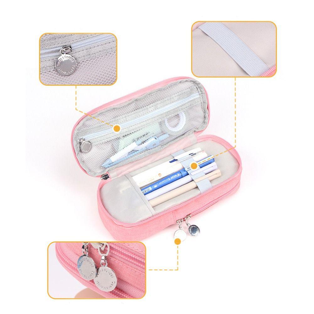 

Large Capacity Pen Bag Compartments Stationery Organizer Accessories Stationery Storage Pouch