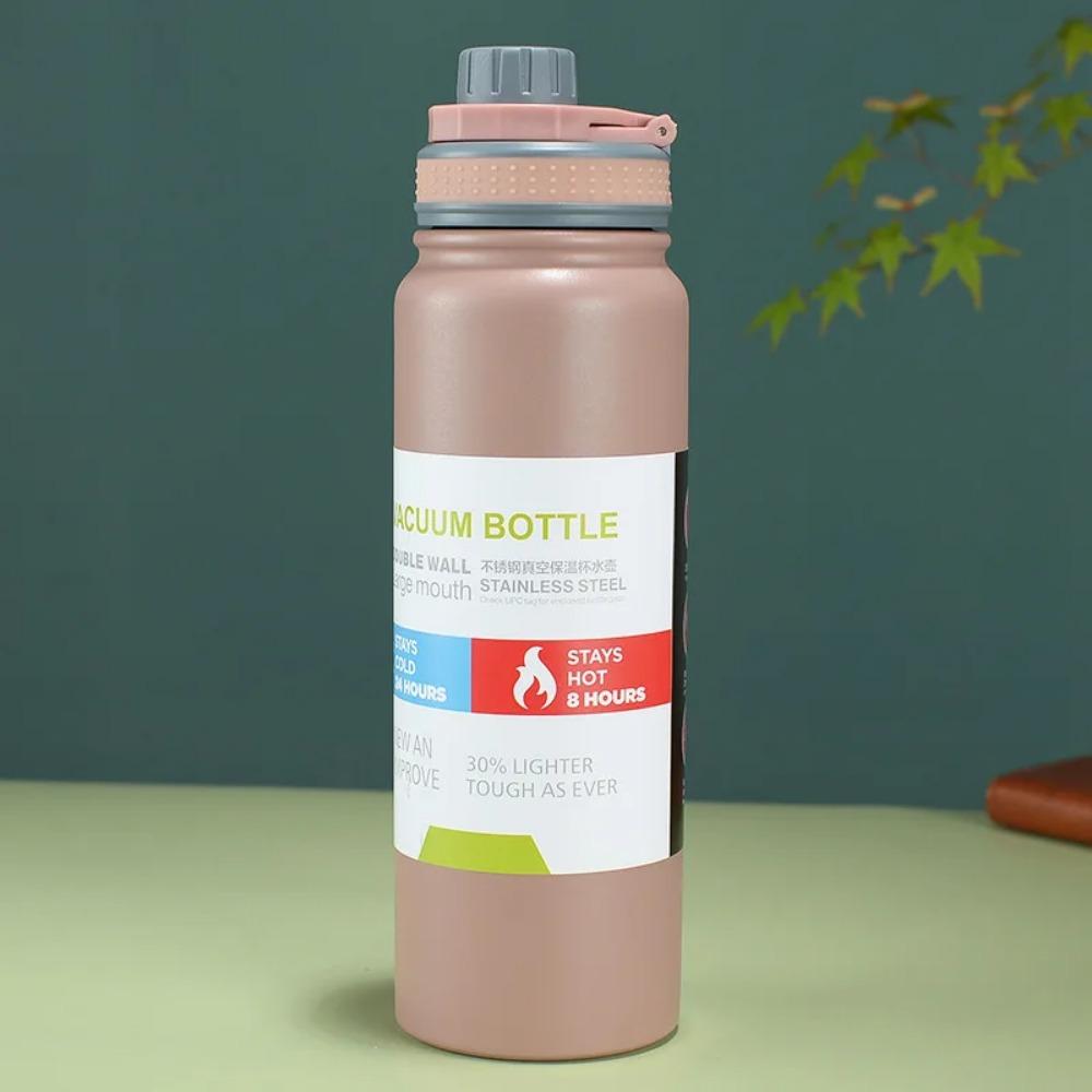 1000ml Jednoduché vakuové termosky z nerezové oceli 304 Velkokapacitní izolovaný hrnek přenosné termosky Venkovní sportovní láhev na vodu