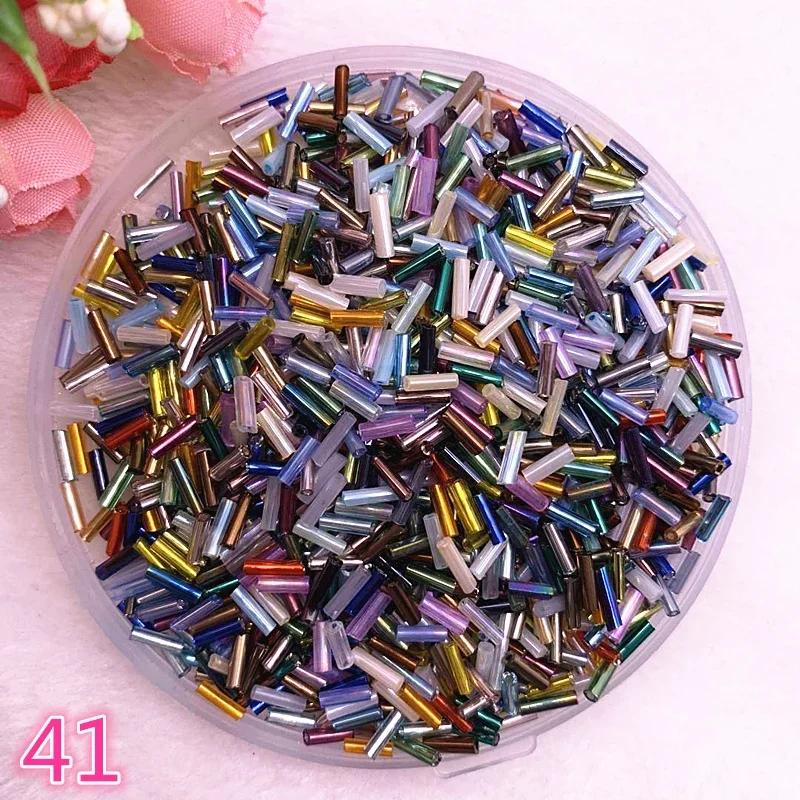 New 2*6.5mm 400pcs/lot Czech Cylindrical Glass Bugle Beads European Seed Long Tube Two Hole Loose Beads for Jewelry Making