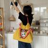Japanese Style Handmade Waterproof Nylon Canvas Bag with Embroidered Patterns, Large Capacity