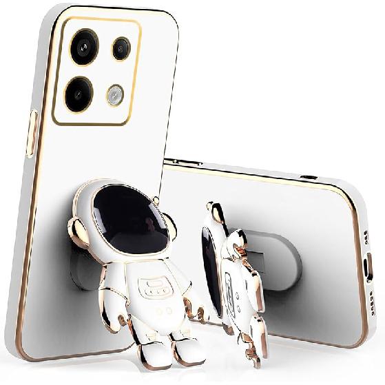 

Compatible with Redmi Note 13 Pro 5g Case with Plating Creative Astronaut Cartoon Holder Pink, for Redmi Note 13 Pro 5g Phone Case Silicone белый