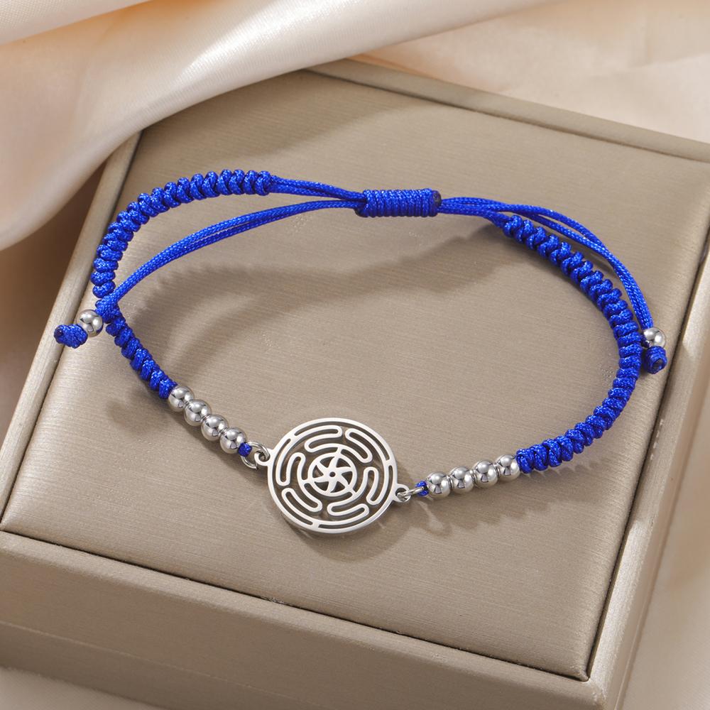 Dawapara Wheel of Hecate Bracelet Wiccan Goddess Ancient Greek Blessing Protection Prosperity Symbol Stainless Steel Jewelry