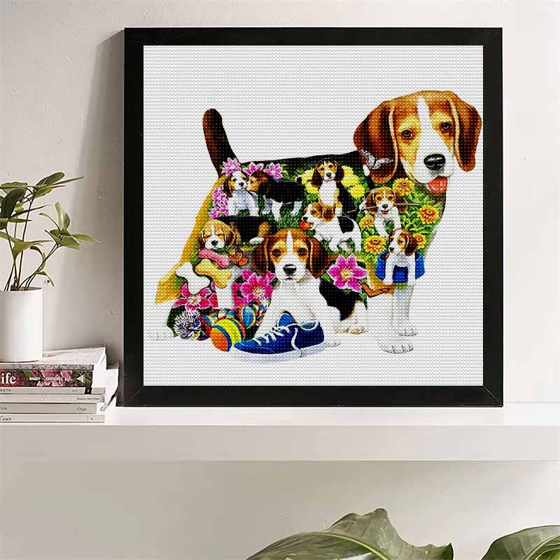 

New Arrival 5D DIY Full Circle Diamond Painting Dog Embroidery Cross Stitch Home Decor Gift 20x20cm