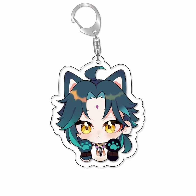 Acrylic Keychain Pendant: Kaveh, Nahida, Wanderer, Xiao, Furina, Scaramouche - Anime Big Mouth Wobbly Design
