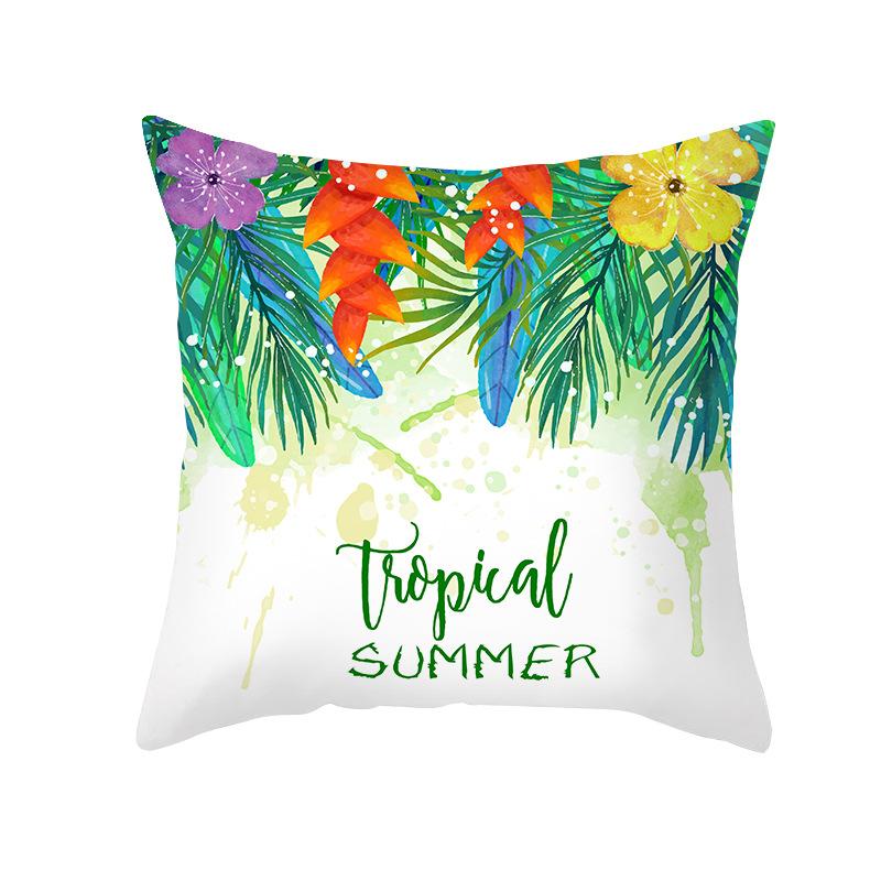 Home Decor Tropical Floral & Flamingo Throw Pillow Covers Pattern Cushion Cover Suitable For Sofa Bedroom Car Pillow Cover