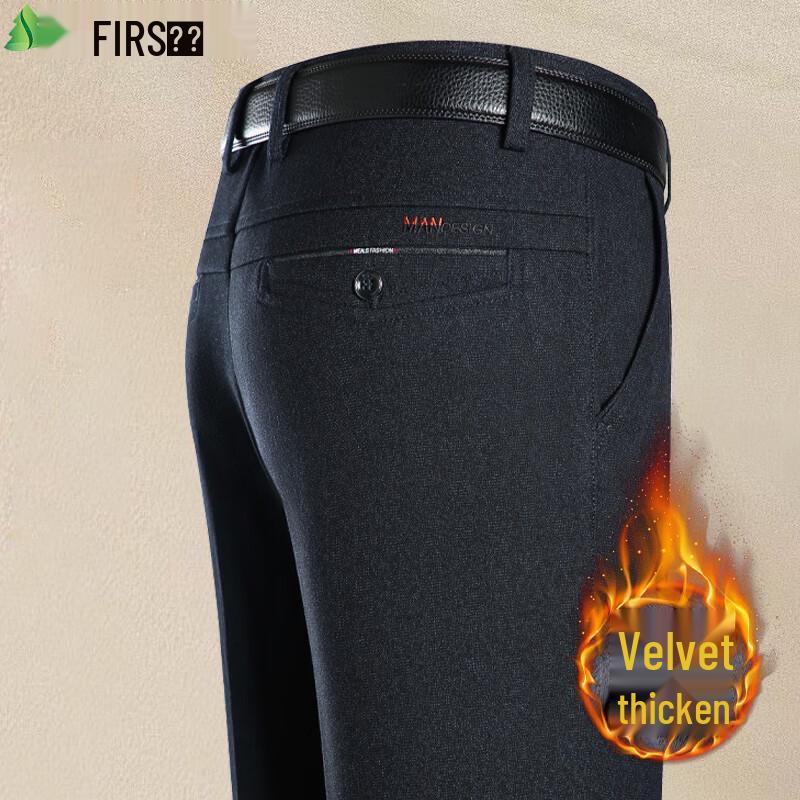 

FIRS Men s Fleece-Lined Business Casual Trousers 33