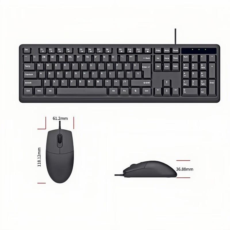 HNYH Wired Keyboard and Mouse Combo with Mouse Pad