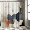Artistic Black White Shower Curtain for Bathroom Decor Geometric Design In Beige, Brown, Grey Navy Blue Colors (180 X 240 Cm)