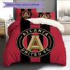 Atlanta United FC Pattern Bedding Quilt Set  Home Decoration  Gift (1 * duvet cover + 2 * pillowcase  without core)
