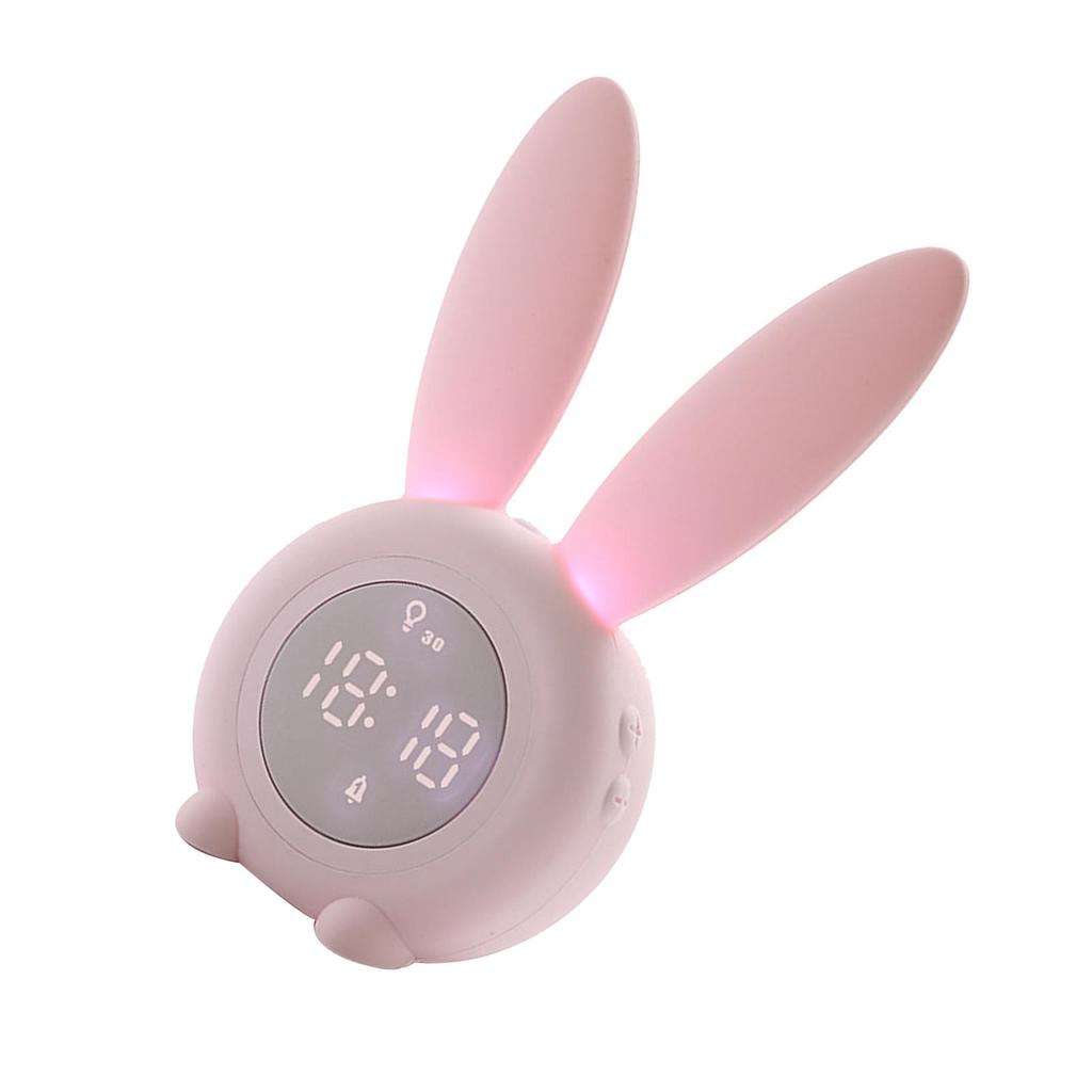 Digitaler Wecker Niedliche Häschenform LED-Nachtlicht Leuchtende Digitaluhr für Kinder Schlafzimmerdeko
