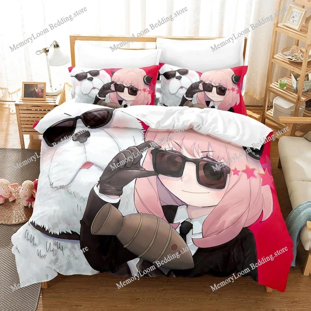 3D-gedrucktes Anime Niedliches Spy Family Bettwäscheset Jungen Mädchen Twin/Queen/King Size Bettbezug Kissenbezug Kinder Erwachsene Schick Heimtextilien